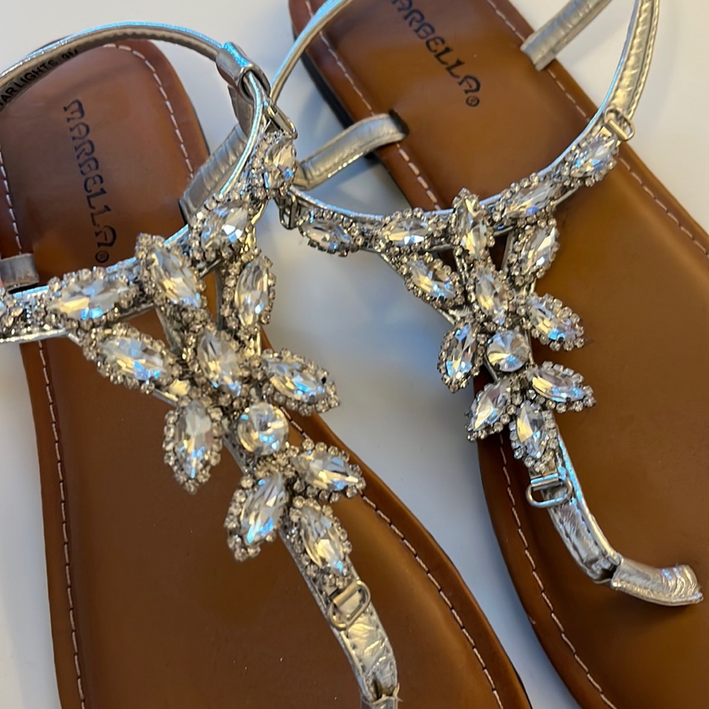 Silver Rhinestone Sandals